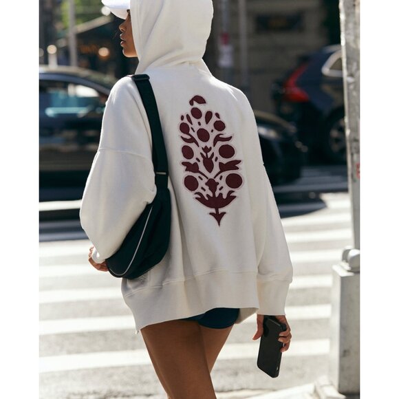 FP MOVEMENT Sprint To The Finish Logo Hoodie / Ivory Sour Cherry - Picture 3 of 9